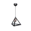 GloboStar® TRIANGLE 203-0161 Μοντέρνο Κρεμαστό Φωτιστικό Καμπάνα Μονόφωτο 1 x E27 IP20 Μάυρο με Χρυσό Πλαστικό - Μ24 x Π24 x Υ86cm