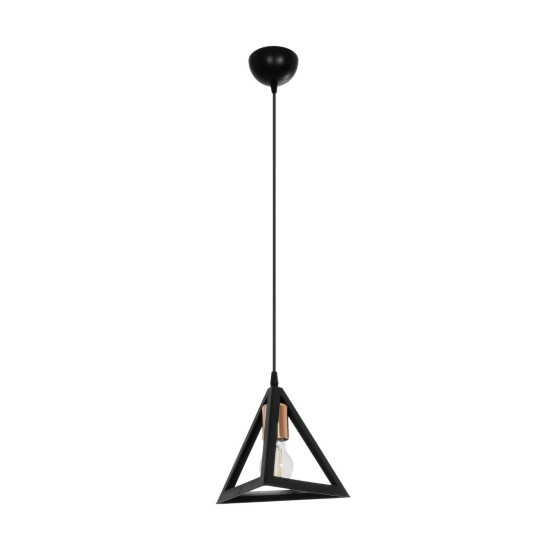 GLOBOSTAR® TRIANGLE 203-0161 Μοντέρνο Κρεμαστό Φωτιστικό Οροφής με Ντουί 1 x E27 AC 220-240V IP20 - Μάυρο & Χάλκινο - Μ24 x Π24 x Υ22cm GloboStar® TRIANGLE 203-0161 Μοντέρνο Κρεμαστό Φωτιστικό Καμπάνα Μονόφωτο 1 x E27 IP20 Μάυρο με Χρυσό Πλαστικό - Μ24 x Π24 x Υ86cm
