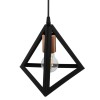 GloboStar® TRIANGLE 203-0161 Μοντέρνο Κρεμαστό Φωτιστικό Καμπάνα Μονόφωτο 1 x E27 IP20 Μάυρο με Χρυσό Πλαστικό - Μ24 x Π24 x Υ86cm