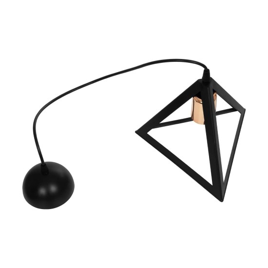 GLOBOSTAR® TRIANGLE 203-0161 Μοντέρνο Κρεμαστό Φωτιστικό Οροφής με Ντουί 1 x E27 AC 220-240V IP20 - Μάυρο & Χάλκινο - Μ24 x Π24 x Υ22cm GloboStar® TRIANGLE 203-0161 Μοντέρνο Κρεμαστό Φωτιστικό Καμπάνα Μονόφωτο 1 x E27 IP20 Μάυρο με Χρυσό Πλαστικό - Μ24 x Π24 x Υ86cm