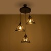GloboStar® TRIANGLE 203-0162 Μοντέρνο Κρεμαστό Φωτιστικό Καμπάνα Τρίφωτο 3 x E27 IP20 Μαύρο με Χρυσό Πλαστικό - Μ50 x Π50 x Υ80cm