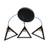 GloboStar® TRIANGLE 203-0162 Μοντέρνο Κρεμαστό Φωτιστικό Καμπάνα Τρίφωτο 3 x E27 IP20 Μαύρο με Χρυσό Πλαστικό - Μ50 x Π50 x Υ80cm