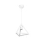 GLOBOSTAR® TRIANGLE 203-0163 Μοντέρνο Κρεμαστό Φωτιστικό Οροφής με Ντουί 1 x E27 AC 220-240V IP20 - Λευκό - Μ24 x Π24 x Υ22cm