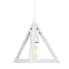 GloboStar® TRIANGLE 203-0163 Μοντέρνο Κρεμαστό Φωτιστικό Καμπάνα Μονόφωτο 1 x E27 IP20 Λευκό Πλαστικό - Μ24 x Π24 x Υ86cm