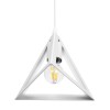 GloboStar® TRIANGLE 203-0163 Μοντέρνο Κρεμαστό Φωτιστικό Καμπάνα Μονόφωτο 1 x E27 IP20 Λευκό Πλαστικό - Μ24 x Π24 x Υ86cm