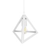 GloboStar® TRIANGLE 203-0163 Μοντέρνο Κρεμαστό Φωτιστικό Καμπάνα Μονόφωτο 1 x E27 IP20 Λευκό Πλαστικό - Μ24 x Π24 x Υ86cm