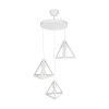 GloboStar® TRIANGLE 203-0164 Μοντέρνο Κρεμαστό Φωτιστικό Καμπάνα Τρίφωτο 3 x E27 IP20 Λευκό Πλαστικό - Μ50 x Π50 x Υ80cm