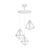 GloboStar® TRIANGLE 203-0164 Μοντέρνο Κρεμαστό Φωτιστικό Καμπάνα Τρίφωτο 3 x E27 IP20 Λευκό Πλαστικό - Μ50 x Π50 x Υ80cm