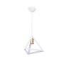 GLOBOSTAR® TRIANGLE 203-0165 Μοντέρνο Κρεμαστό Φωτιστικό Οροφής με Ντουί 1 x E27 AC 220-240V IP20 - Λευκό & Χάλκινο - Μ24 x Π24 x Υ22cm