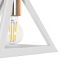 GloboStar® TRIANGLE 203-0165 Μοντέρνο Κρεμαστό Φωτιστικό Καμπάνα Μονόφωτο 1 x E27 IP20 Λευκό με Χρυσό Πλαστικό - Μ24 x Π24 x Υ56cm
