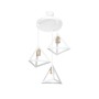 GLOBOSTAR® TRIANGLE 203-0166 Μοντέρνο Κρεμαστό Φωτιστικό Οροφής με Ντουί 3 x E27 AC 220-240V IP20 - Λευκό & Χρυσό - Μ67 x Π67 x Υ50cm