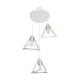 GloboStar® TRIANGLE 203-0166 Μοντέρνο Κρεμαστό Φωτιστικό Καμπάνα Τρίφωτο 3 x E27 IP20 Λευκό με Χρυσό Πλαστικό - Μ50 x Π50 x Υ80cm GloboStar® TRIANGLE 203-0166 Μοντέρνο Κρεμαστό Φωτιστικό Καμπάνα Τρίφωτο 3 x E27 IP20 Λευκό με Χρυσό Πλαστικό - Μ50 x Π50 x Υ80cm