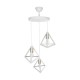 GloboStar® TRIANGLE 203-0166 Μοντέρνο Κρεμαστό Φωτιστικό Καμπάνα Τρίφωτο 3 x E27 IP20 Λευκό με Χρυσό Πλαστικό - Μ50 x Π50 x Υ80cm GloboStar® TRIANGLE 203-0166 Μοντέρνο Κρεμαστό Φωτιστικό Καμπάνα Τρίφωτο 3 x E27 IP20 Λευκό με Χρυσό Πλαστικό - Μ50 x Π50 x Υ80cm