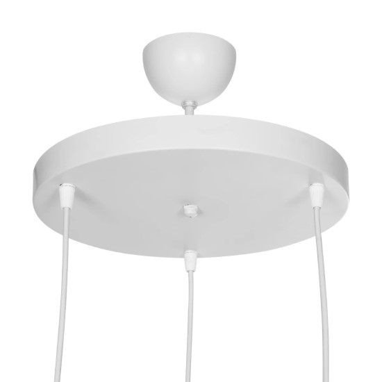 GloboStar® TRIANGLE 203-0166 Μοντέρνο Κρεμαστό Φωτιστικό Καμπάνα Τρίφωτο 3 x E27 IP20 Λευκό με Χρυσό Πλαστικό - Μ50 x Π50 x Υ80cm GloboStar® TRIANGLE 203-0166 Μοντέρνο Κρεμαστό Φωτιστικό Καμπάνα Τρίφωτο 3 x E27 IP20 Λευκό με Χρυσό Πλαστικό - Μ50 x Π50 x Υ80cm
