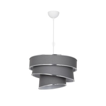 GLOBOSTAR® SIERA 203-0167 Μοντέρνο Κρεμαστό Φωτιστικό Οροφής με Ντουί 1 x E27 AC 220-240V IP20 - Γκρι & Ασημί - Μ38 x Π38 x Υ26cm