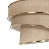GloboStar® SIERA 203-0168 Μοντέρνο Κρεμαστό Φωτιστικό Καπέλο Μονόφωτο 1 x E27 IP20 Μπεζ Άμμου Ύφασμα με Χρυσή Λεπτομέρεια - Μ38 x Π38 x Υ95cm