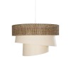 GloboStar® SIERA 203-0169 Μοντέρνο Κρεμαστό Φωτιστικό Καπέλο Μονόφωτο 1 x E27 IP20 Καφέ & Σκούρο Μπεζ Ύφασμα - Μ38 x Π38 x Υ95cm