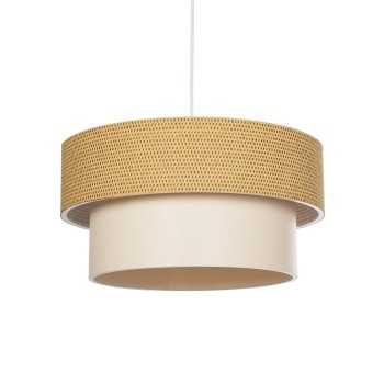 GLOBOSTAR® LIVA 203-0174 Μοντέρνο Κρεμαστό Φωτιστικό Οροφής με Ντουί 1 x E27 AC 220-240V IP20 - Μπεζ - Μ38 x Π38 x Υ30cm