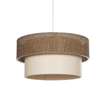 GLOBOSTAR® LIVA 203-0175 Μοντέρνο Κρεμαστό Φωτιστικό Οροφής με Ντουί 1 x E27 AC 220-240V IP20 - Καφέ & Μπεζ - Μ38 x Π38 x Υ30cm