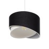 GloboStar® LILI 203-0176 Μοντέρνο Κρεμαστό Φωτιστικό Καπέλο Μονόφωτο 1 x E27 IP20 Μαύρο & Λευκό Ύφασμα - Μ38 x Π38 x Υ95cm