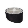 GloboStar® LILI 203-0176 Μοντέρνο Κρεμαστό Φωτιστικό Καπέλο Μονόφωτο 1 x E27 IP20 Μαύρο & Λευκό Ύφασμα - Μ38 x Π38 x Υ95cm