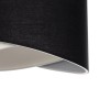 GloboStar® LILI 203-0176 Μοντέρνο Κρεμαστό Φωτιστικό Καπέλο Μονόφωτο 1 x E27 IP20 Μαύρο & Λευκό Ύφασμα - Μ38 x Π38 x Υ95cm