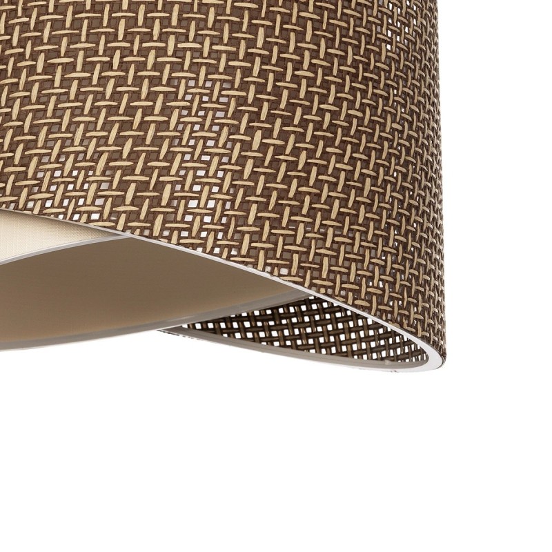 GloboStar® LILI 203-0177 Μοντέρνο Κρεμαστό Φωτιστικό Καπέλο Μονόφωτο 1 x E27 IP20 Σκούρο Καφέ & Μαύρο Ύφασμα - Μ30 x Π30 x Υ95cm