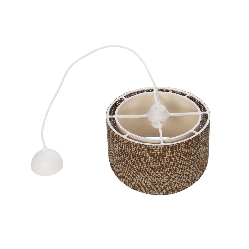 GloboStar® LILI 203-0177 Μοντέρνο Κρεμαστό Φωτιστικό Καπέλο Μονόφωτο 1 x E27 IP20 Σκούρο Καφέ & Μαύρο Ύφασμα - Μ30 x Π30 x Υ95cm