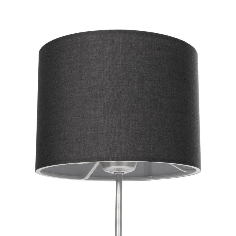 GloboStar® WIZ 203-0179 Μοντέρνο Επιτραπέζιο Φωτιστικό Μονόφωτο 1 x E27 IP20 Ασημί Μέταλλο Με Γκρι Καπέλο- Μ22 x Π22 x Υ36.5cm