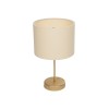 GloboStar® WIZ 203-0180 Μοντέρνο Επιτραπέζιο Φωτιστικό Μονόφωτο 1 x E27 IP20 Χρυσο Μέταλλο Με Μπεζ Καπέλο- Μ22 x Π22 x Υ36.5cm