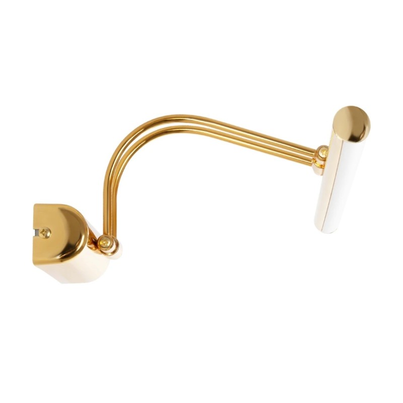 GloboStar® REFINE 203-0185 Φωτιστικό Τοίχου - Απλίκα LED 7W 640lm 120° AC 220-240V IP44 Θερμό Λευκό 2700K Χρυσό - Μ35 x Π25 x Υ9cm - 2 Xρόνια Εγγύηση