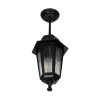 GloboStar® VITRO 203-0189 Vintage Κρεμαστό Φωτιστικό Φαναράκι Μονόφωτο 1 x E27 IP44 Μαύρο Πλαστικό Σώμα - Μ16 x Π16 x Υ48cm
