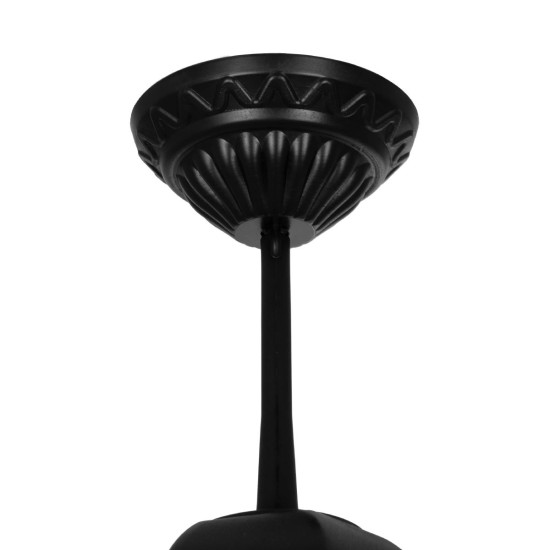 GloboStar® VITRO 203-0189 Vintage Κρεμαστό Φωτιστικό Φαναράκι Μονόφωτο 1 x E27 IP44 Μαύρο Πλαστικό Σώμα - Μ16 x Π16 x Υ48cm