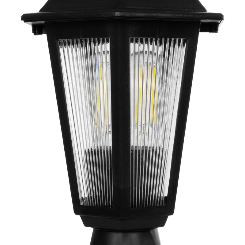 GloboStar® VITRO 203-0190 Vintage Επιδαπέδιο Φωτιστικό Φαναράκι Μονόφωτο 1 x E27 IP44 Μαύρο Πλαστικό Σώμα - Μ16 x Π16 x Υ39cm