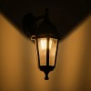 GloboStar® VITRO 203-0191 Vintage Επιτοίχιο Φωτιστικό Φαναράκι Μονόφωτο 1 x E27 IP44 Μαύρο Πλαστικό Σώμα - Μ19 x Π16 x Υ34cm