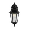GloboStar® VITRO 203-0191 Vintage Επιτοίχιο Φωτιστικό Φαναράκι Μονόφωτο 1 x E27 IP44 Μαύρο Πλαστικό Σώμα - Μ19 x Π16 x Υ34cm