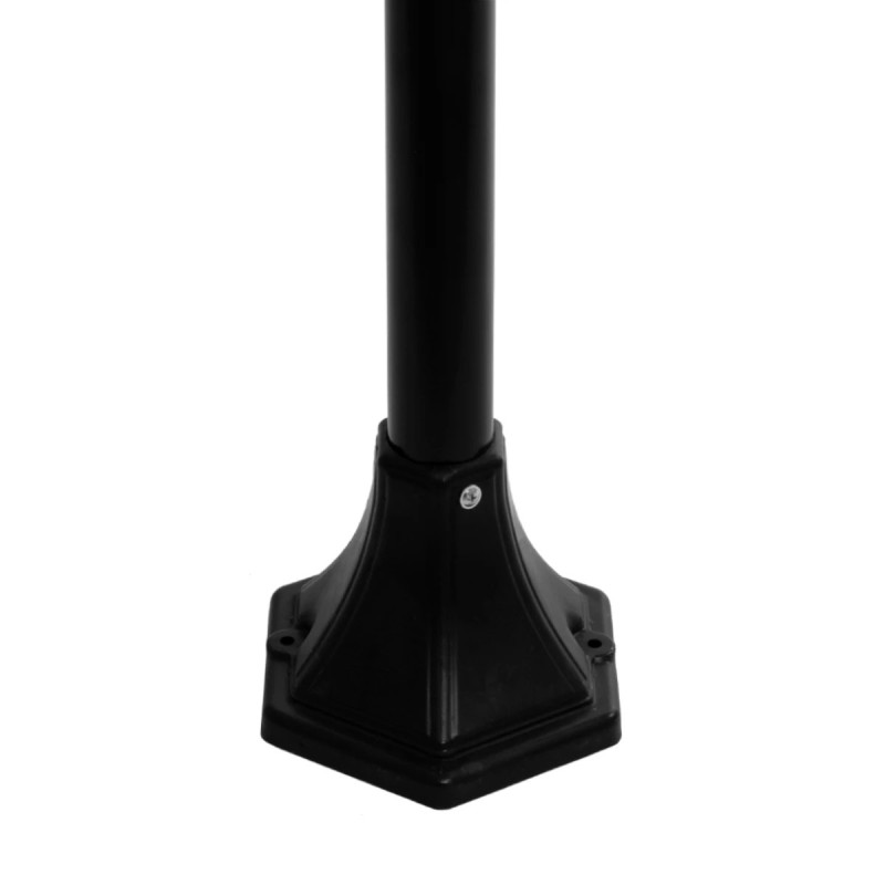 GloboStar® VITRO 203-0192 Vintage Επιδαπέδιο Φωτιστικό Φαναράκι Μονόφωτο 1 x E27 IP44 Μαύρο Πλαστικό Σώμα - Μ16 x Π16 x Υ100cm