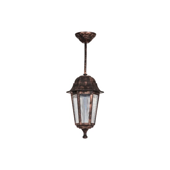 GloboStar® VITRO 203-0194 Vintage Κρεμαστό Φωτιστικό Φαναράκι Μονόφωτο 1 x E27 IP44 Χάλκινο Πλαστικό Σώμα - Μ16 x Π16 x Υ48cm GloboStar® VITRO 203-0194 Vintage Κρεμαστό Φωτιστικό Φαναράκι Μονόφωτο 1 x E27 IP44 Χάλκινο Πλαστικό Σώμα - Μ16 x Π16 x Υ48cm