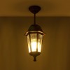 GloboStar® VITRO 203-0194 Vintage Κρεμαστό Φωτιστικό Φαναράκι Μονόφωτο 1 x E27 IP44 Χάλκινο Πλαστικό Σώμα - Μ16 x Π16 x Υ48cm