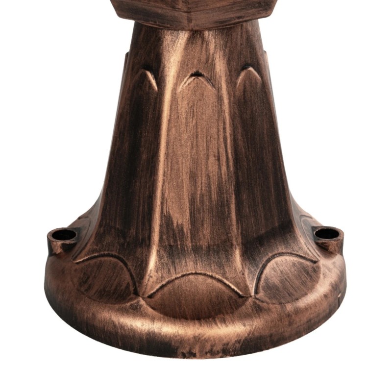 GloboStar® VITRO 203-0195 Vintage Επιδαπέδιο Φωτιστικό Φαναράκι Μονόφωτο 1 x E27 IP44 Χάλκινο Πλαστικό Σώμα - Μ16 x Π16 x Υ39cm