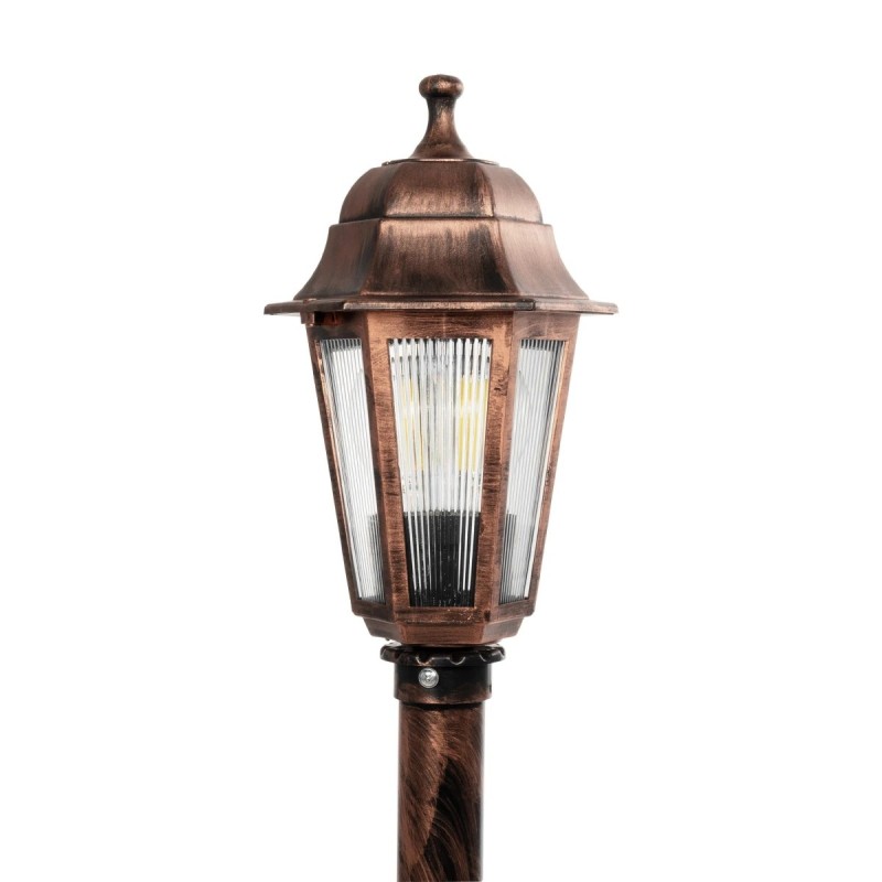 GloboStar® VITRO 203-0197 Vintage Επιδαπέδιο Φωτιστικό Φαναράκι Μονόφωτο 1 x E27 IP44 Χάλκινο Πλαστικό Σώμα - Μ16 x Π16 x Υ100cm