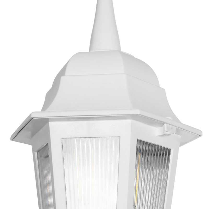 GloboStar® VITRO 203-0199 Vintage Κρεμαστό Φωτιστικό Φαναράκι Μονόφωτο 1 x E27 IP44 Λευκό Πλαστικό - Μ16 x Π16 x Υ48cm