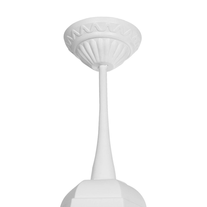 GloboStar® VITRO 203-0199 Vintage Κρεμαστό Φωτιστικό Φαναράκι Μονόφωτο 1 x E27 IP44 Λευκό Πλαστικό - Μ16 x Π16 x Υ48cm