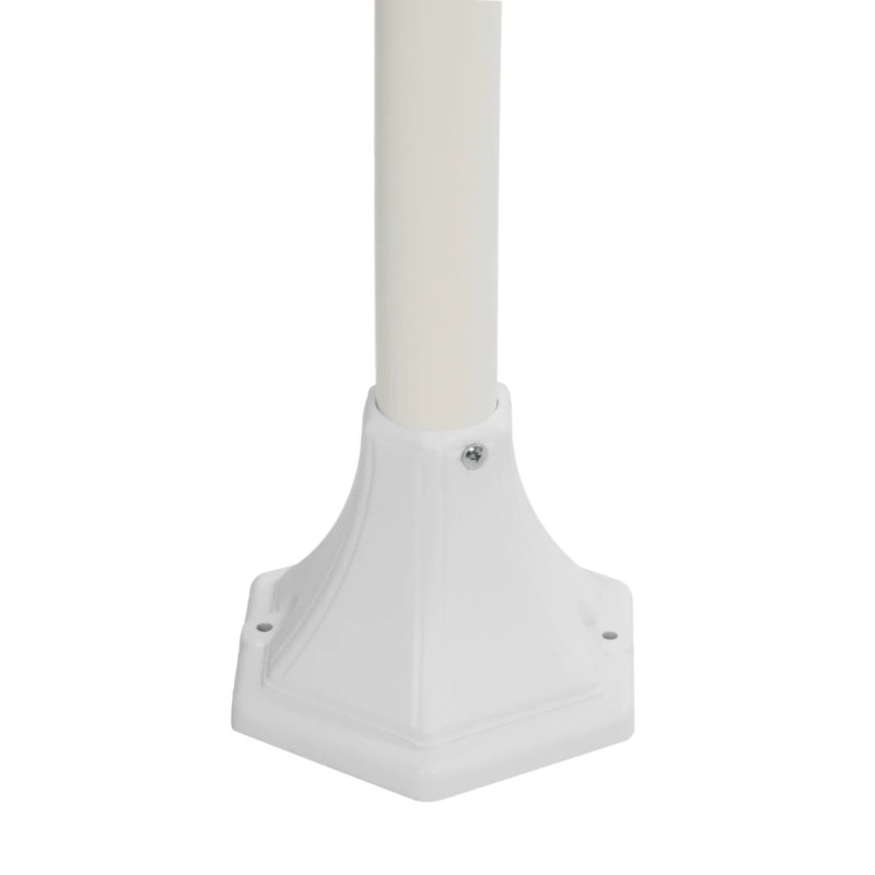 GloboStar® VITRO 203-0202 Vintage Επιδαπέδιο Φωτιστικό Φαναράκι Μονόφωτο 1 x E27 IP44 Λευκό Πλαστικό Σώμα - Μ16 x Π16 x Υ100cm