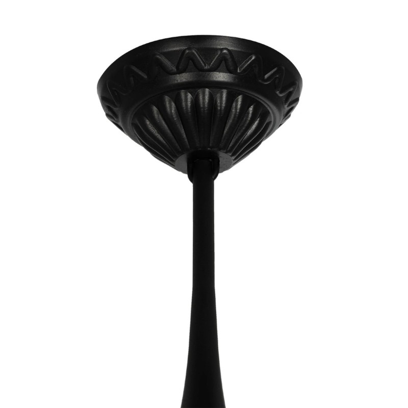 GloboStar® ZARDIN 203-0204 Vintage Κρεμαστό Φωτιστικό Φαναράκι Μονόφωτο 1 x E27 IP44 Μαύρο Πλαστικό Σώμα - Μ17 x Π17 x Υ42cm