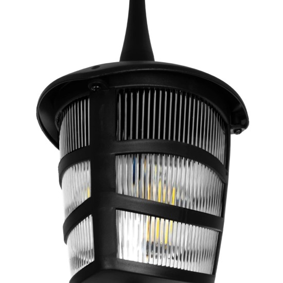 GloboStar® ZARDIN 203-0204 Vintage Κρεμαστό Φωτιστικό Φαναράκι Μονόφωτο 1 x E27 IP44 Μαύρο Πλαστικό Σώμα - Μ17 x Π17 x Υ42cm