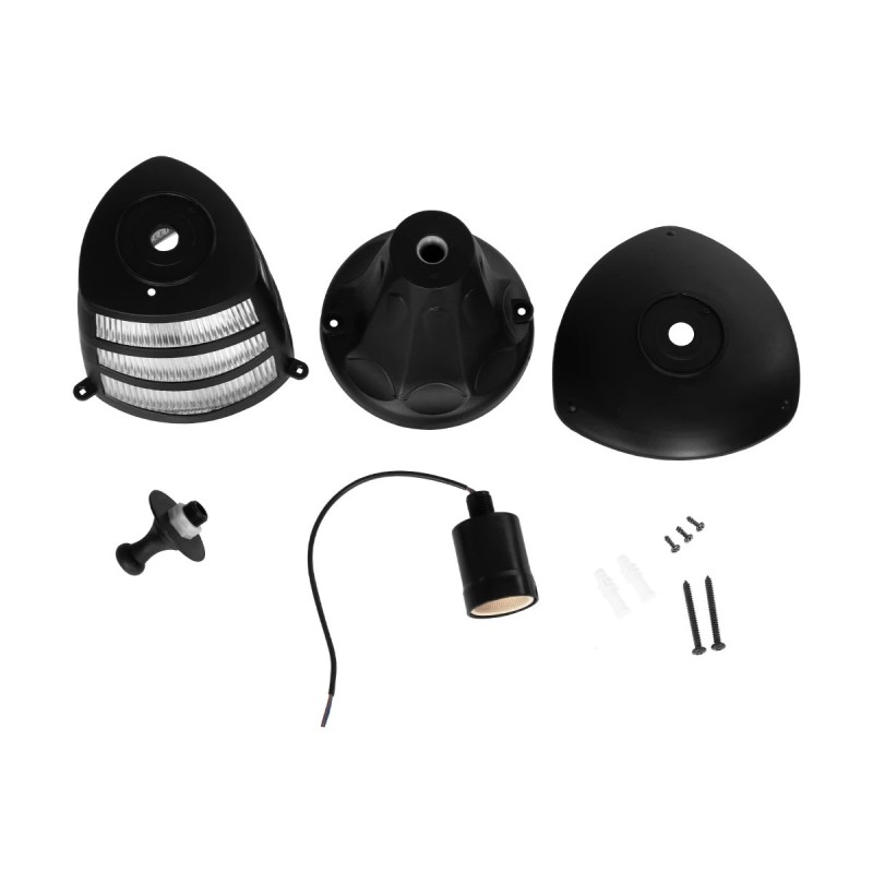 GloboStar® ZARDIN 203-0205 Vintage Επιδαπέδιο Φωτιστικό Φαναράκι Μονόφωτο 1 x E27 IP44 Μαύρο Πλαστικό Σώμα - Μ17 x Π17 x Υ33cm