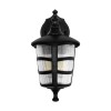 GloboStar® ZARDIN 203-0206 Vintage Επιτοίχιο Φωτιστικό Φαναράκι Μονόφωτο 1 x E27 IP44 Μαύρο Πλαστικό Σώμα - Μ22 x Π17 x Υ27cm