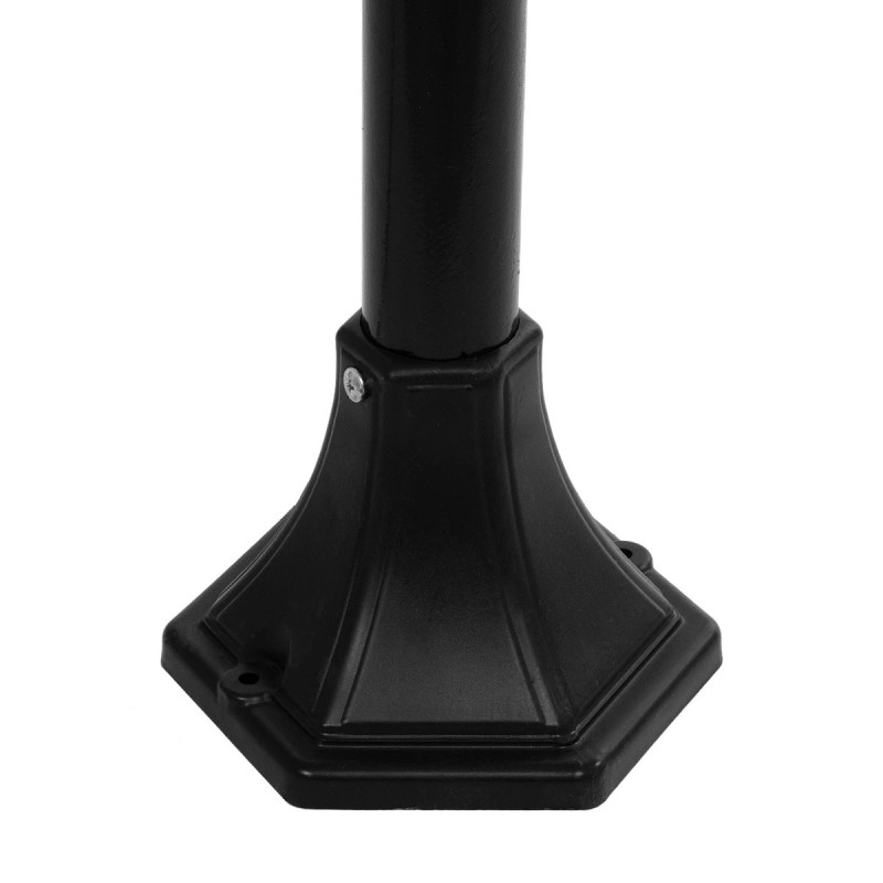 GloboStar® ZARDIN 203-0207 Vintage Επιδαπέδιο Φωτιστικό Φαναράκι Μονόφωτο 1 x E27 IP44 Μαύρο Πλαστικό Σώμα - Μ17 x Π17 x Υ100cm