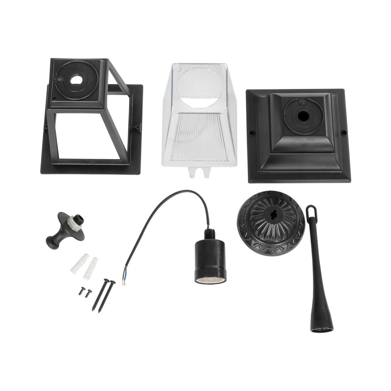 GloboStar® SOLME 203-0209 Vintage Κρεμαστό Φωτιστικό Φαναράκι Μονόφωτο 1 x E27 IP44 Μαύρο Πλαστικό Σώμα - Μ15 x Π15 x Υ50cm